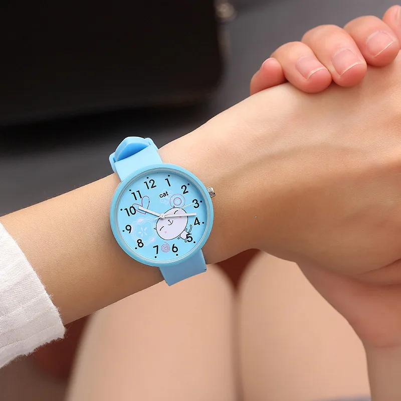 Reloj con diseño de gatos para niños y niñas, cronógrafo de cuarzo informal, sencillo, a la moda, el mejor regalo