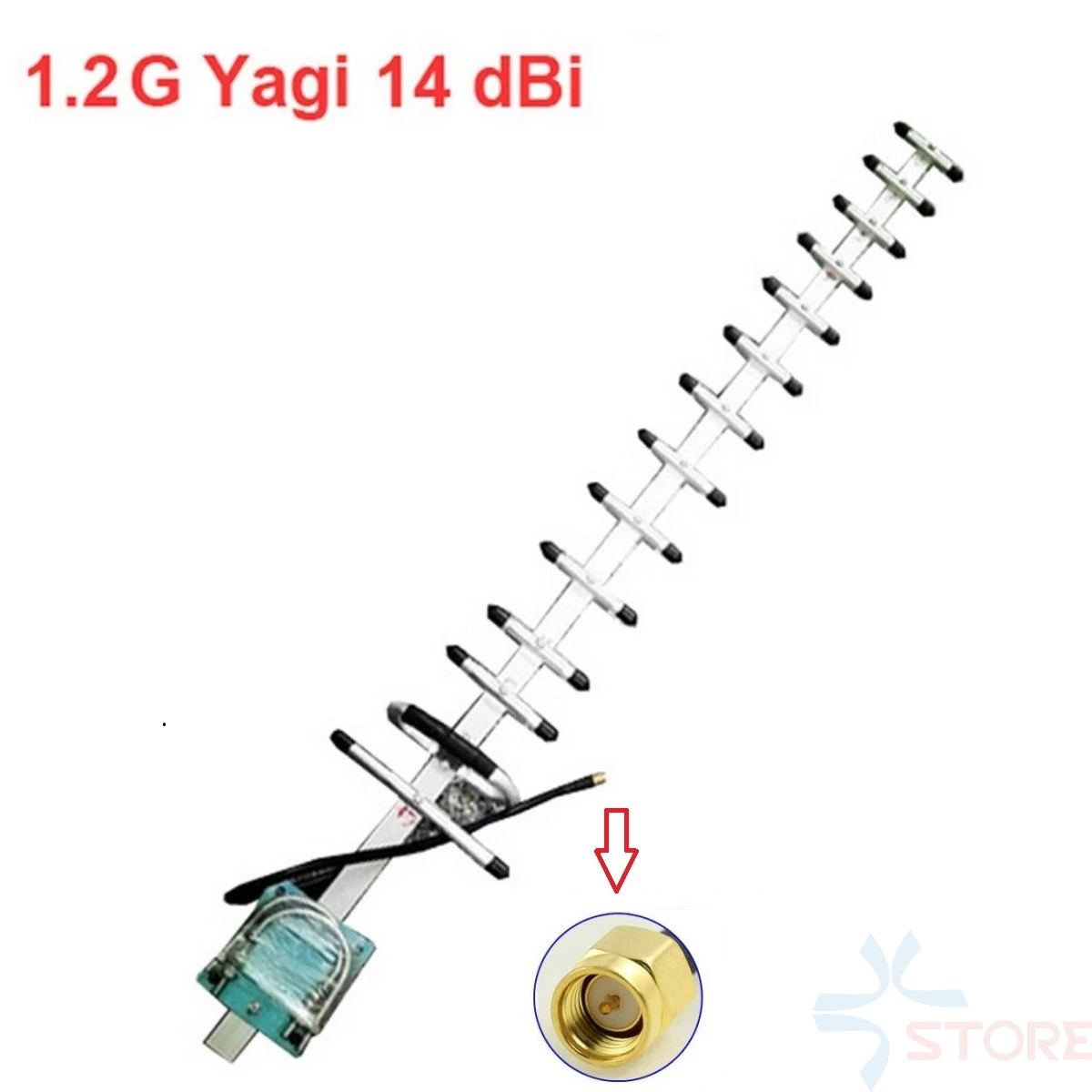 14dbi 1.2G antena Yagi 1180-1220mhz 1.2Ghz bezprzewodowa antena nadawczo-odbiorcza antena yagi 14 jednostka SMA z 3m kablem do fpv