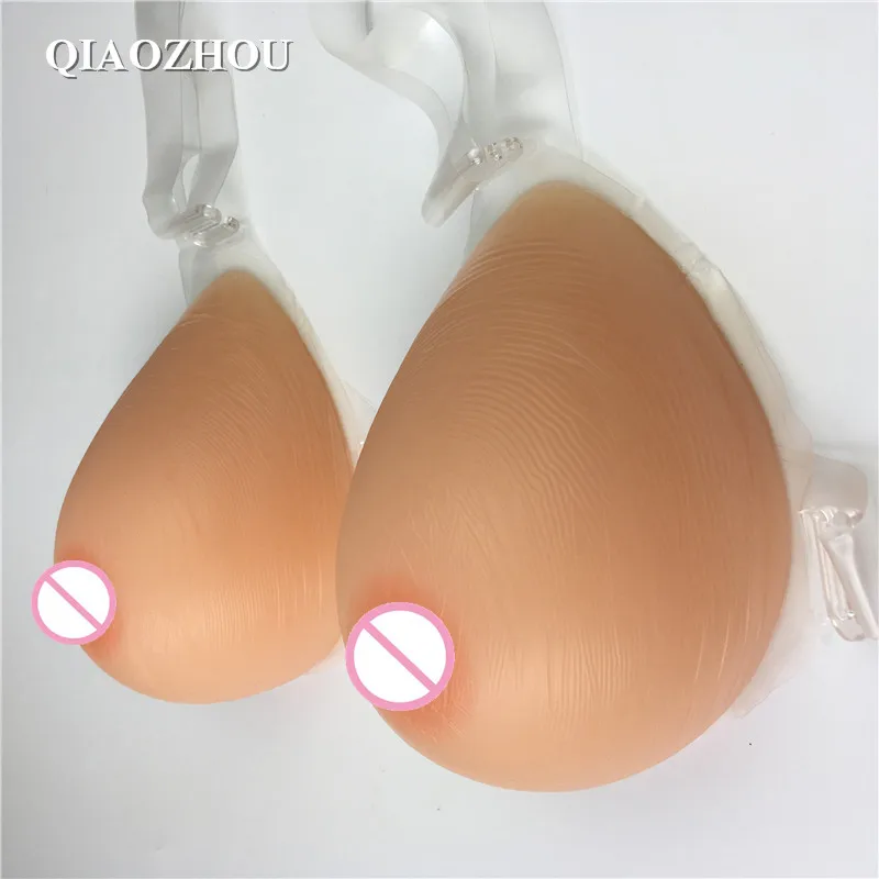 

1800 g strap on false breast boob crossdress real teardrop artificial silicone breasts form
