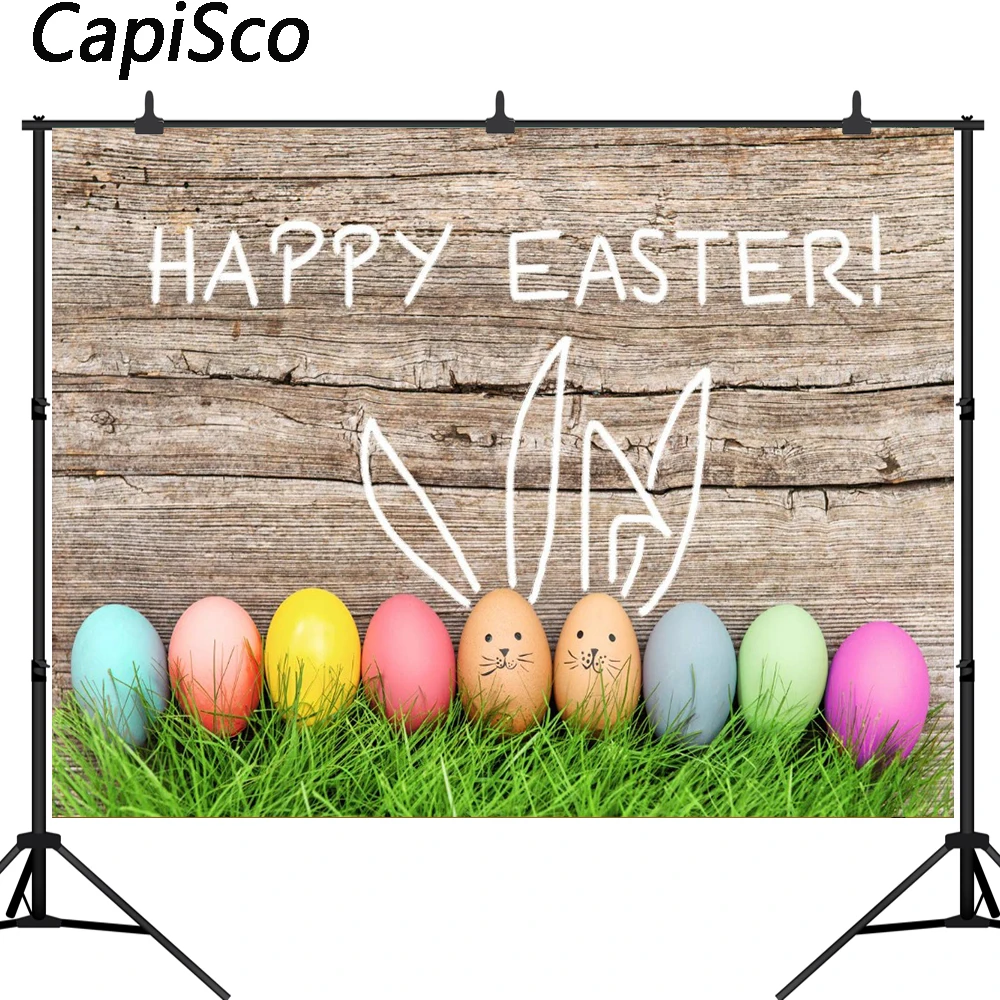 

Capisco Vinyl Spring Easter Eggs Bunny Ears grass Photography Backgrounds Newborn Children Kids Photo Studio Portrait Backdrop