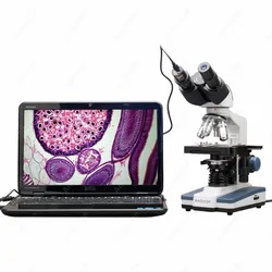 AmScope Supplies 40X-2000X LED Digital Binocular Compound Microscope with 3D Stage + USB Camera