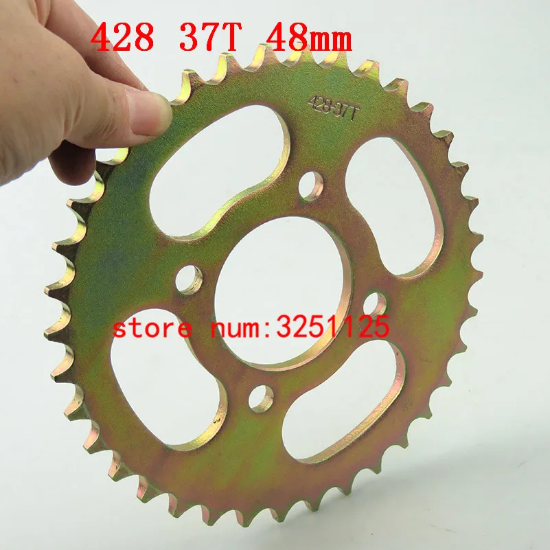 Free shipping motorcycle scooter drive gear 428 37T tooth 48mm / 154mm rear chain sprockets for Chinese ATV Quad Pit Dirt Bike