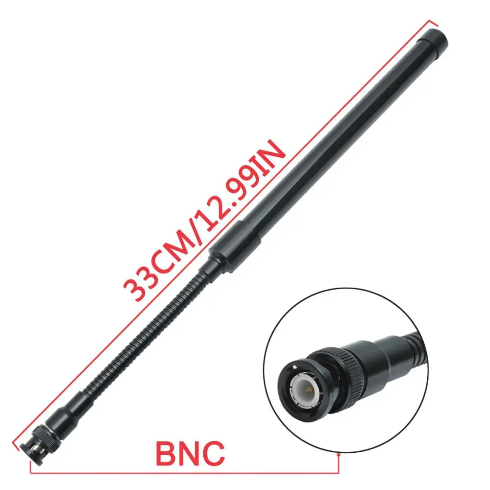 Zwanenhals Bnc Tactische Antenne Dual Band Vhf Uhf 144/430Mhz Opvouwbaar Voor Kenwood TK308 TH28A TH42AT Icom IC-V80 IC-V82 Walkie Ta