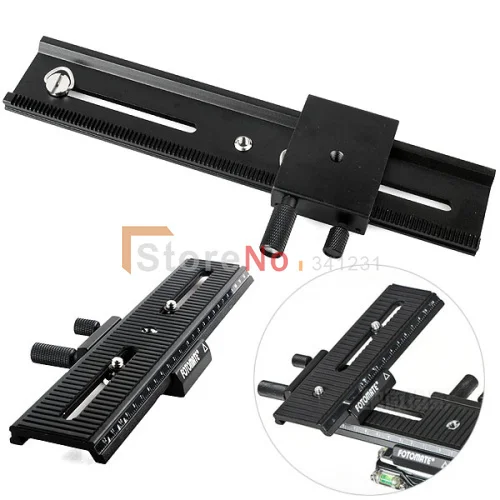 Fotomate LP-02 high quality 200mm Range 2-Way Macro Focusing Rail Slider Plate 1/4 Screw for DSLR Camera