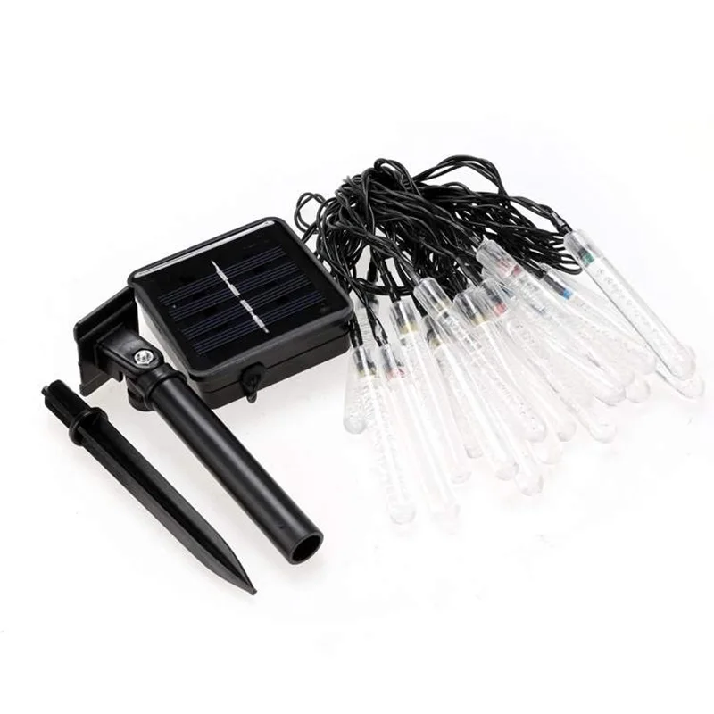 Energia solar ao ar livre multi cor string luzes de fadas icicle jardim pátio varanda natal casamento luz 20 led