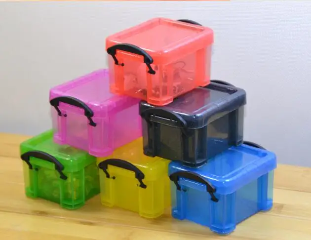 1PC Mini Lock Box Candy Color Home Furnishing Trumpet Mini Lock Box Super Cute Storage Boxes Accessories Organizer OK 0620