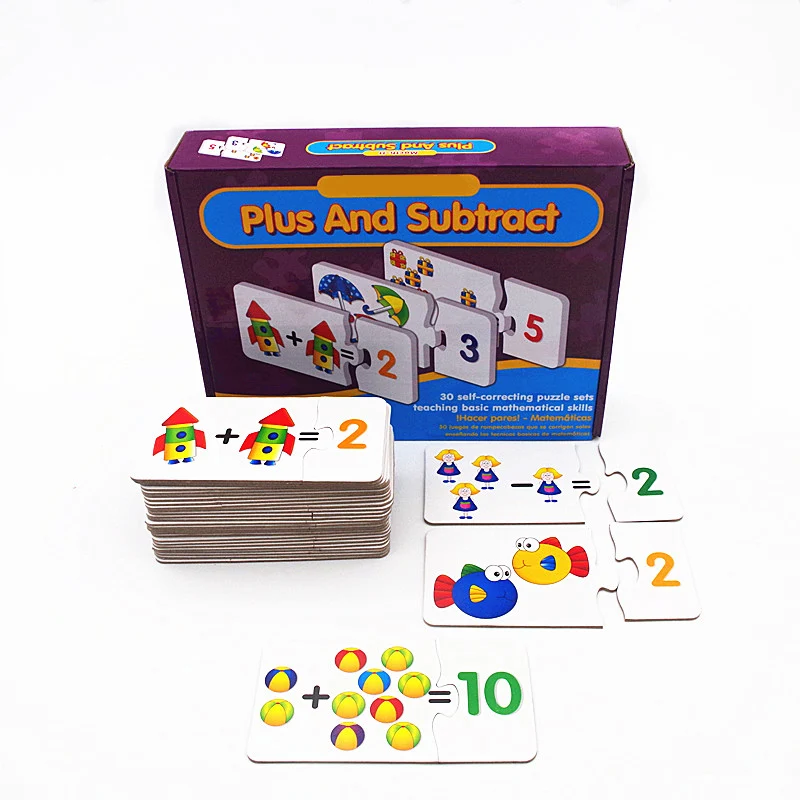 Puzzle educativi Per I Bambini Prima Educazione Giocattolo Di Puzzle Gioco Da Tavolo Giocattoli Di Puzzle Giochi di Carte di Apprendimento Precoce di Ortografia di Tempo Il Numero