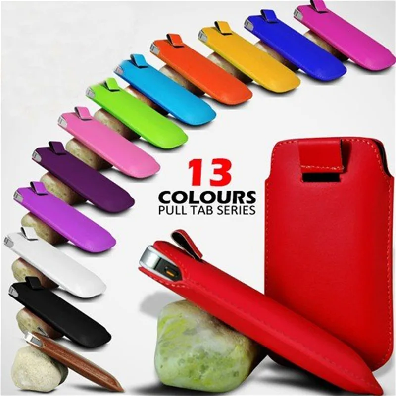 Universal Pull and Push Tab PU Leather Case For iPhone 14 15 11 12 13 Pro 6 7 8 Plus X Xr Xs Max Pouch