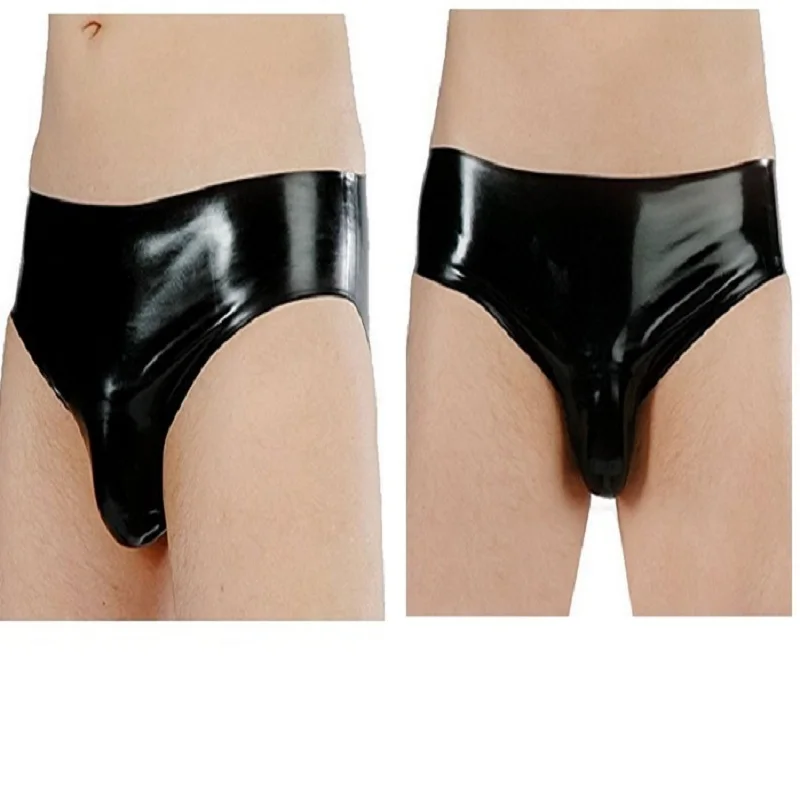 

Latex Shorts Seamless Underpants Cosplay Thongs sexy G-strings natural fetish Male with big or small ball bag bondage