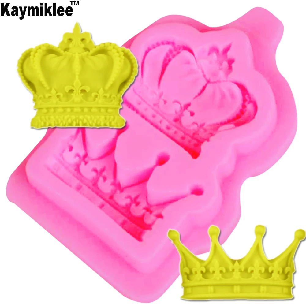 M753 Crowns Princess Queen Prince 3D Silicone Molds Fondant Cake Decorating Tools Gumpaste Chocolate Moulds