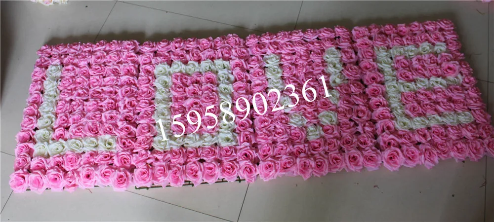 

SPR EMS Free Shipping 60*40cm pink Artificial silk rose flower wall wedding background lawn/pillar flower home market decoration