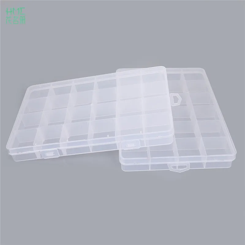 

24 Cells Adjustable Jewelry Plastic Storage Box Case Craft Organizer Beads Container For Designer Jewelry Packaging Display