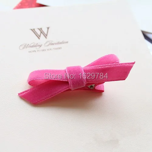 Boutique 40pcs Fashion Cute Velvet Hair Bow Hairpins Kawaii Solid Candy Color Bowknot Hair Clip Hair Accessories Headwear