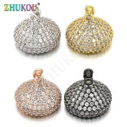 14*13mm High Quality Brass Cubic Zirconia Tassel Caps for Diy Jewlery Findings, Mixed Color, Hole: 1mm, Model:VM20