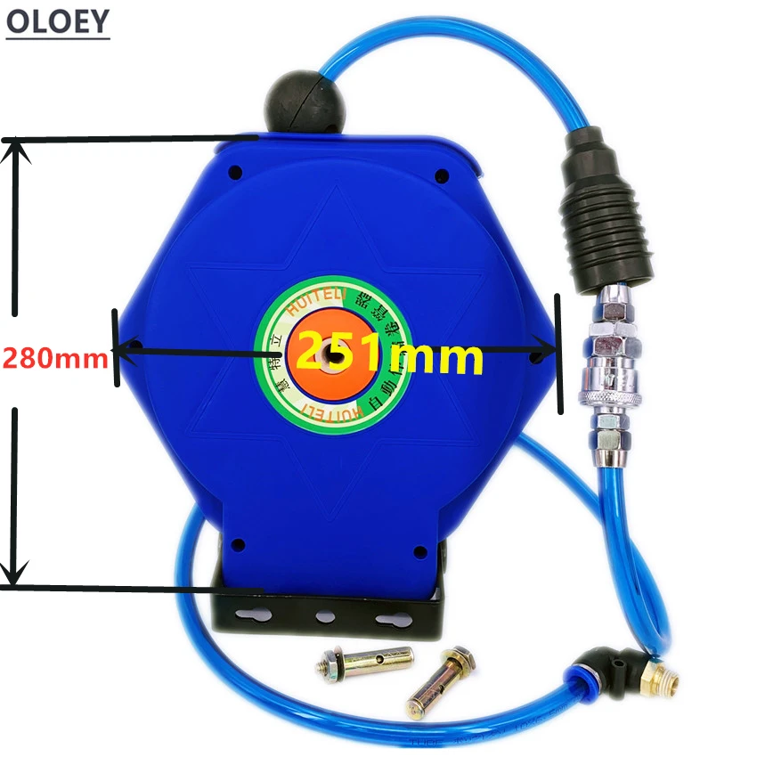 Imagem -04 - Mini Cilindro de Gás Automático Retrátil Carretel Telescópico Tambor Mangueira Pu8 od mm id mm Automotivo ar Mangueira Carretel Pneumático Tubo do Plutônio m