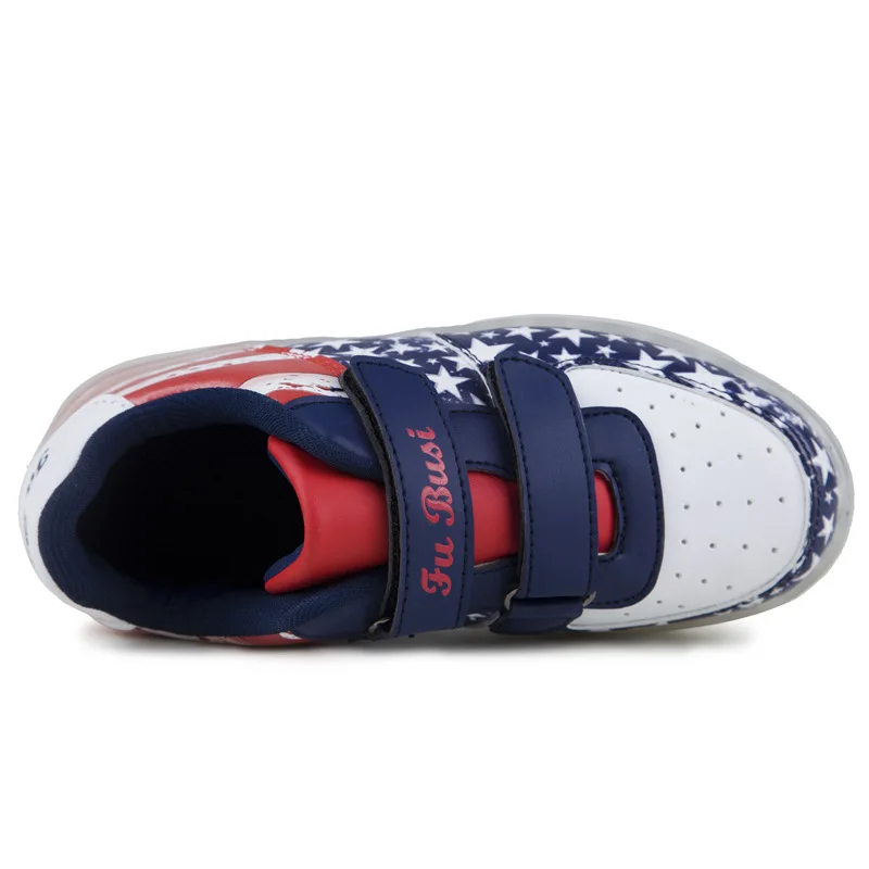 UncleJerry Child Led Shoes USB chargering Light Up Sneakers for boys girls Glowing Shoes Kids Outdoor Sport Sneakers