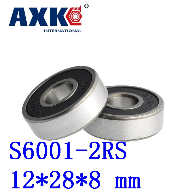 Ball Bearing 10pcs Free Shipping Sus440c Environmental Corrosion Resistant Bearings (rubber Seal Cover) S6001-2rs 12*28*8 Mm