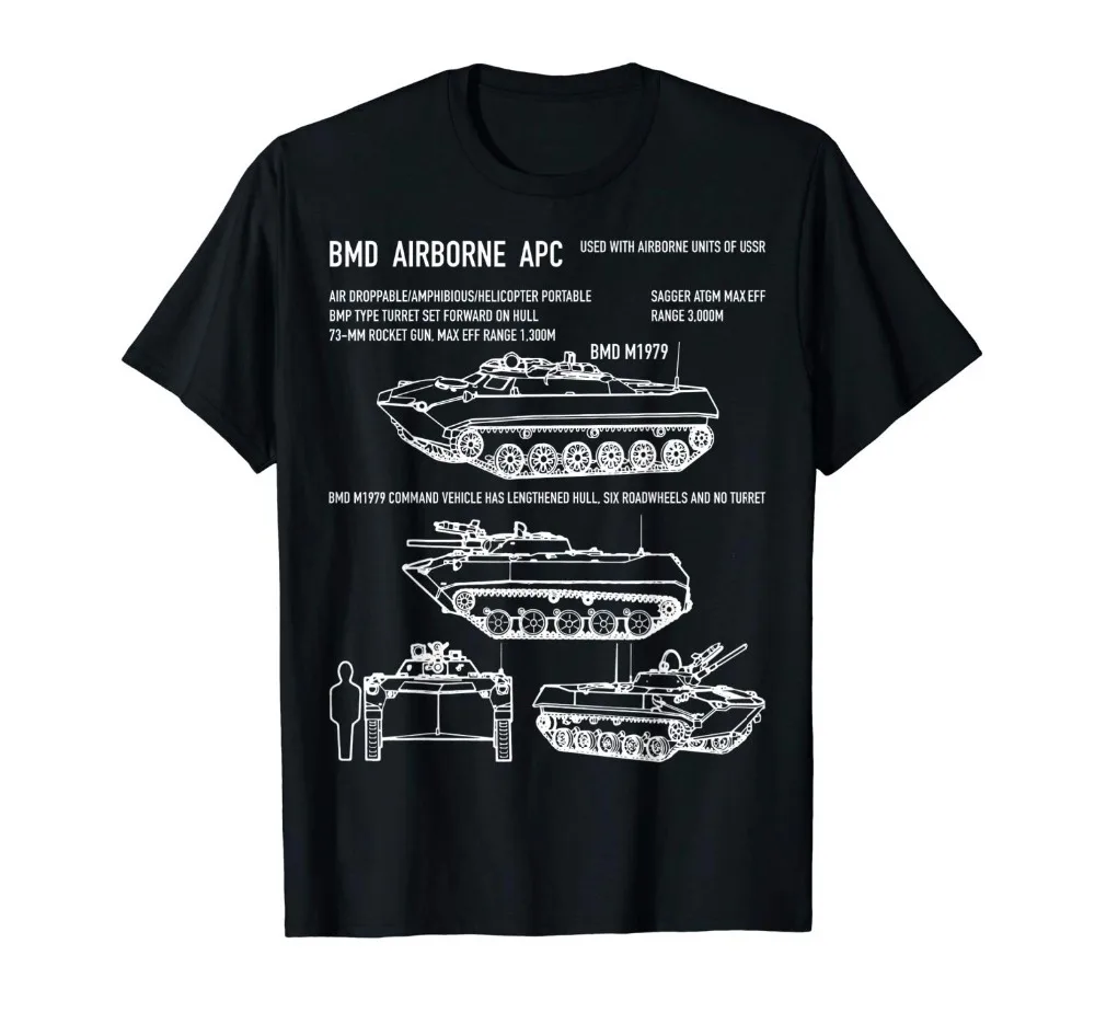 Bmd 1 Soviet Airborne Amphibious Apc Ifv T-Shirt Gift Novelty Men's for Fashion Printed Short Sleeve Cross Men'S Tops T Shirt