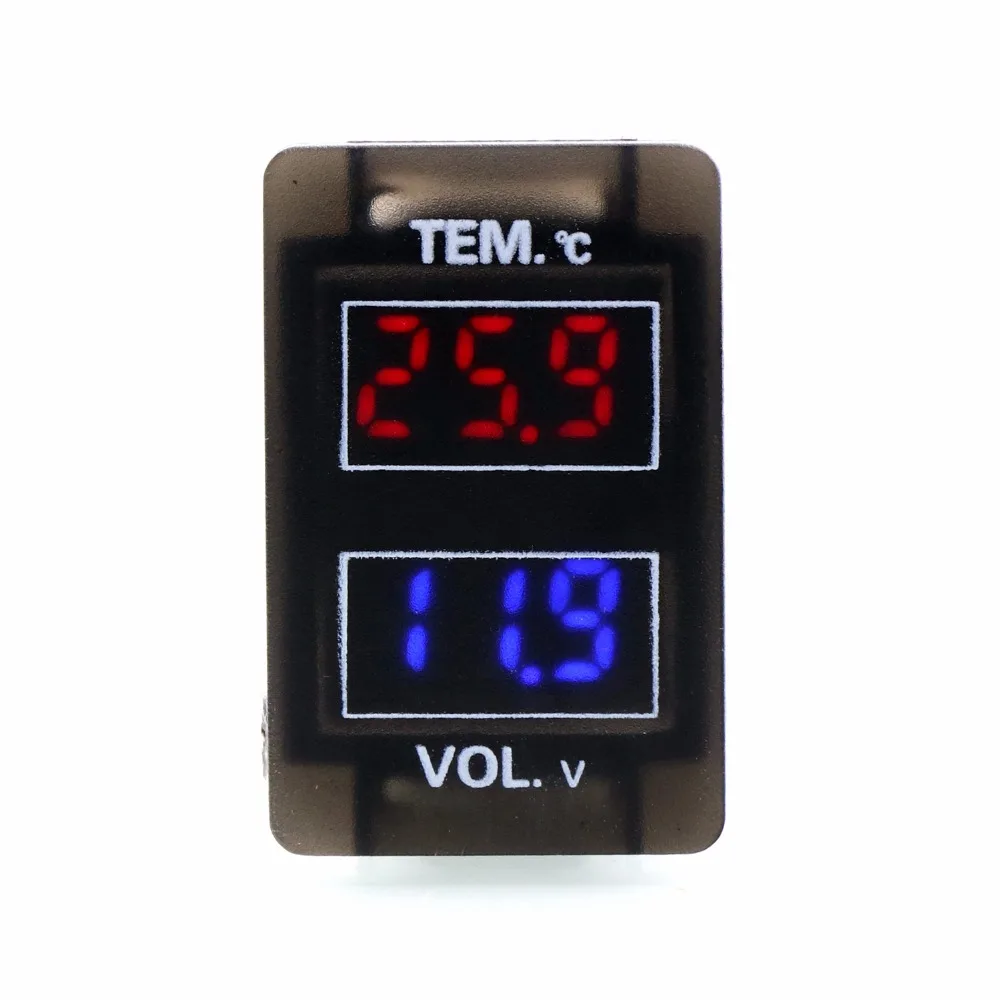 Car Voltmeter, Interior/Exterior Temperature Display, Battery Monitor For Honda, Civic, Spirior, CRV, Fit Jazz, City