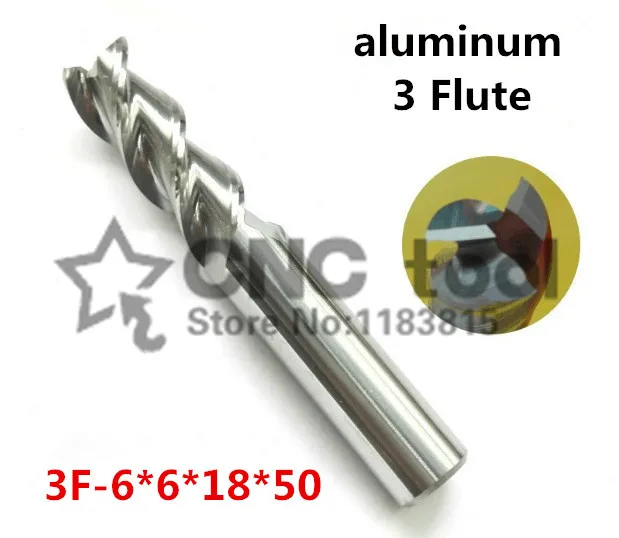 3f-6.0,hrc50, carburo di Piazza Estremità piatta Mill,3 flauto Fresa Per Utensili Fresa Carburo di Alluminio Cnc End Bit Mulino Router