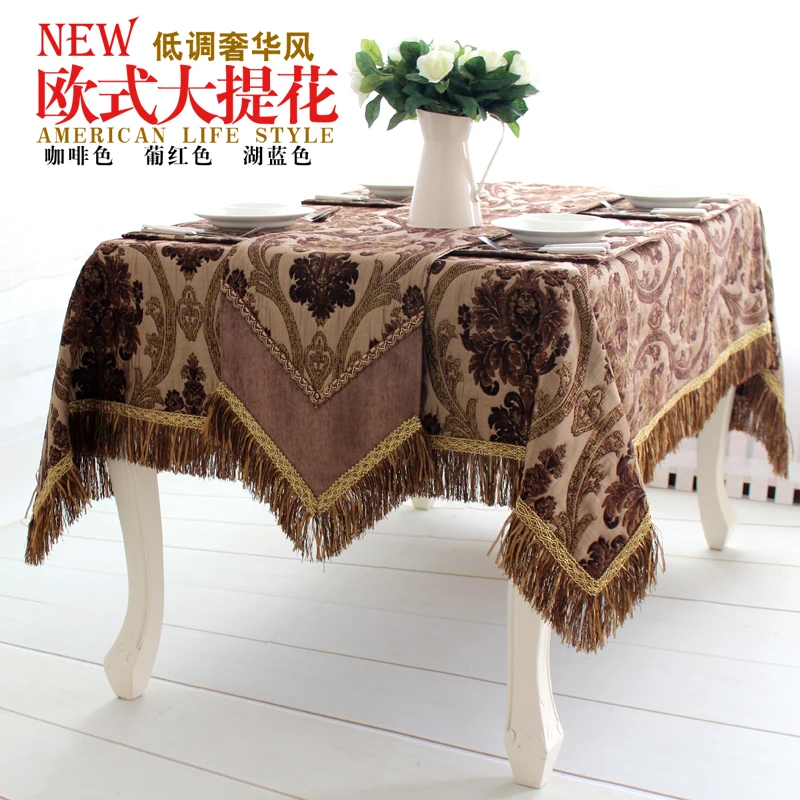 European foreign trade upscale thick rustic square tablecloth dining roundtable boob Arts Coffee table flag