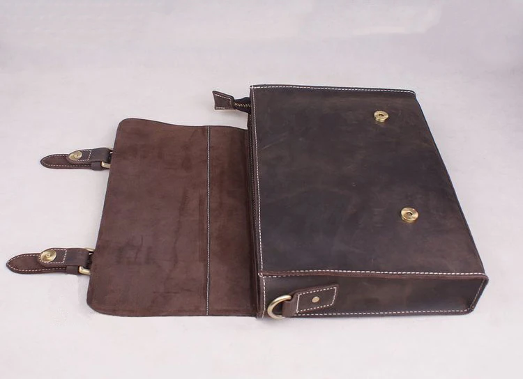 Vintage Crazy horse Leder umhängetasche männer Aus Echtem Leder schulter Taschen männer umhängetasche Tote büro tasche tote Handtasche braun