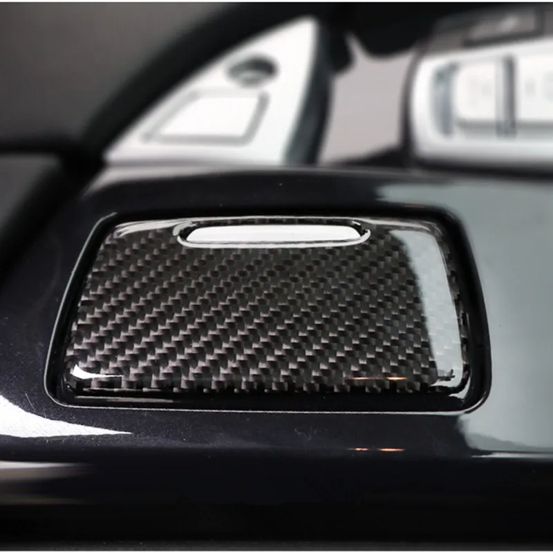 Carbon Fiber Central Storage Box Panel Cover Trim For BMW F10 F18 5 Series 2011-2017 Car Styling Interior Ashtray Sequins Decor