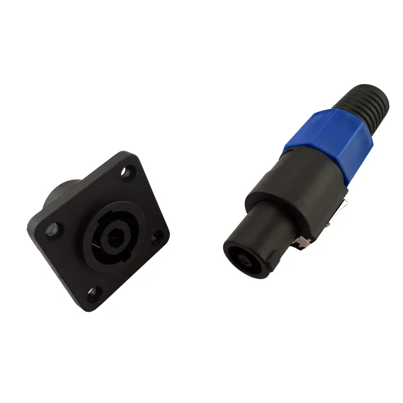 Speaker Connector Locking Plug and Socket 4 Pin Male Compatible Audio Adapter blue