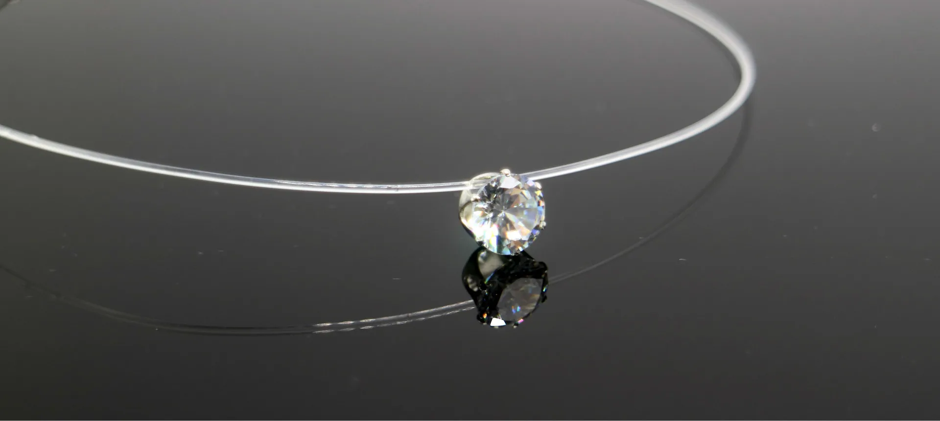 Collier en Zircon Invisible Transparent pour femmes, 5 couleurs, pendentif Simple, bijoux en perles