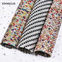 24*40cm/rotolo colore della miscela strass rifilatura Hot Fix autoadesivo Banding accessori decorazione di cerimonia nuziale maglia di cristallo vestiti fai da te