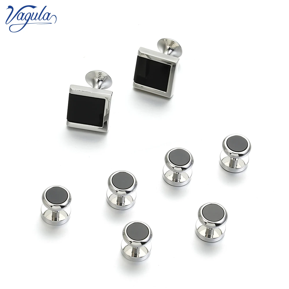 

VAGULA Fashion Cufflink Collar Stud 8 PCS Set Men Jewelry Spinki Tuxedo Gemelos Cuff links Wedding Gift 422