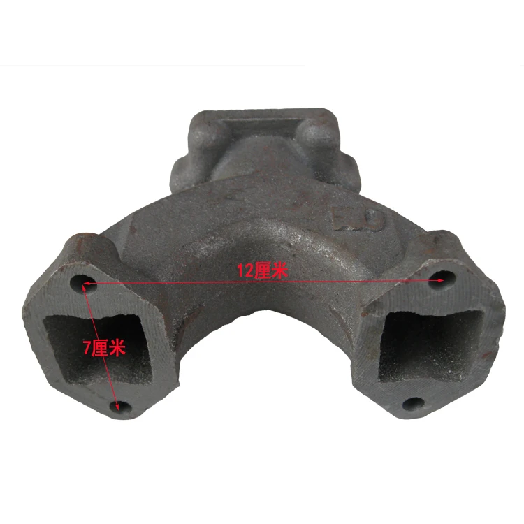 manifold (suitable for elbow with 2 holes or 4 holes) for Jiangdong two cylinders engine TY295IT-2110, part number: