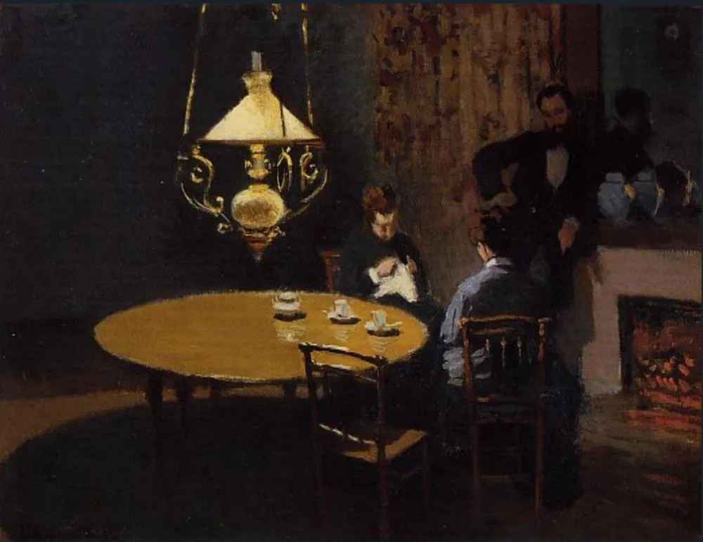 High quality Oil painting Canvas Reproductions The Dinner (1868-1869)  By Claude Monet hand painted