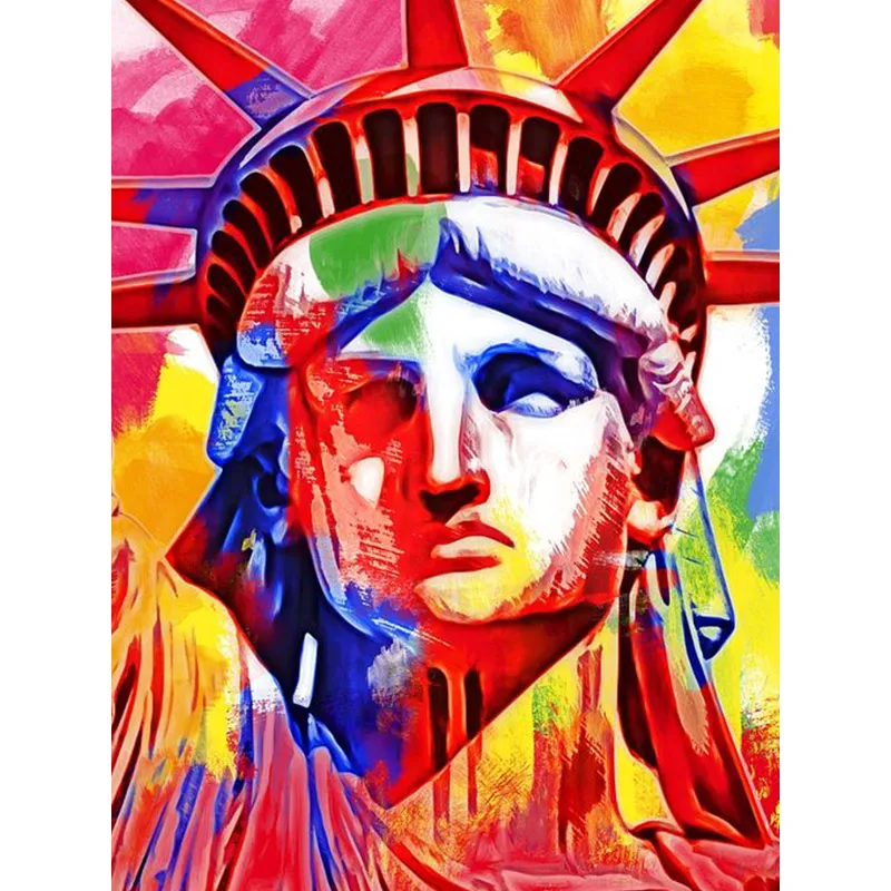 5D Diamond Painting American Statue of Liberty Watercolor Handmade DIY Diamond Painting Embroidery Mosaic Cross Embroidery Artis