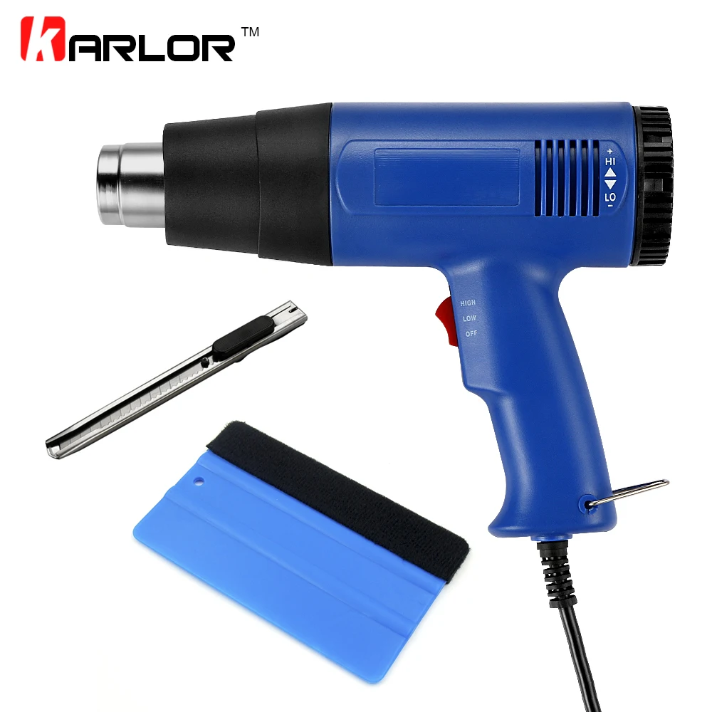 Car Vinyl Film Wrapping Tools 3pcs/set EU Plug Heat Gun+Car Scraper Squeegee+Vinyl Cutter Knife Automobiles Car Accessories