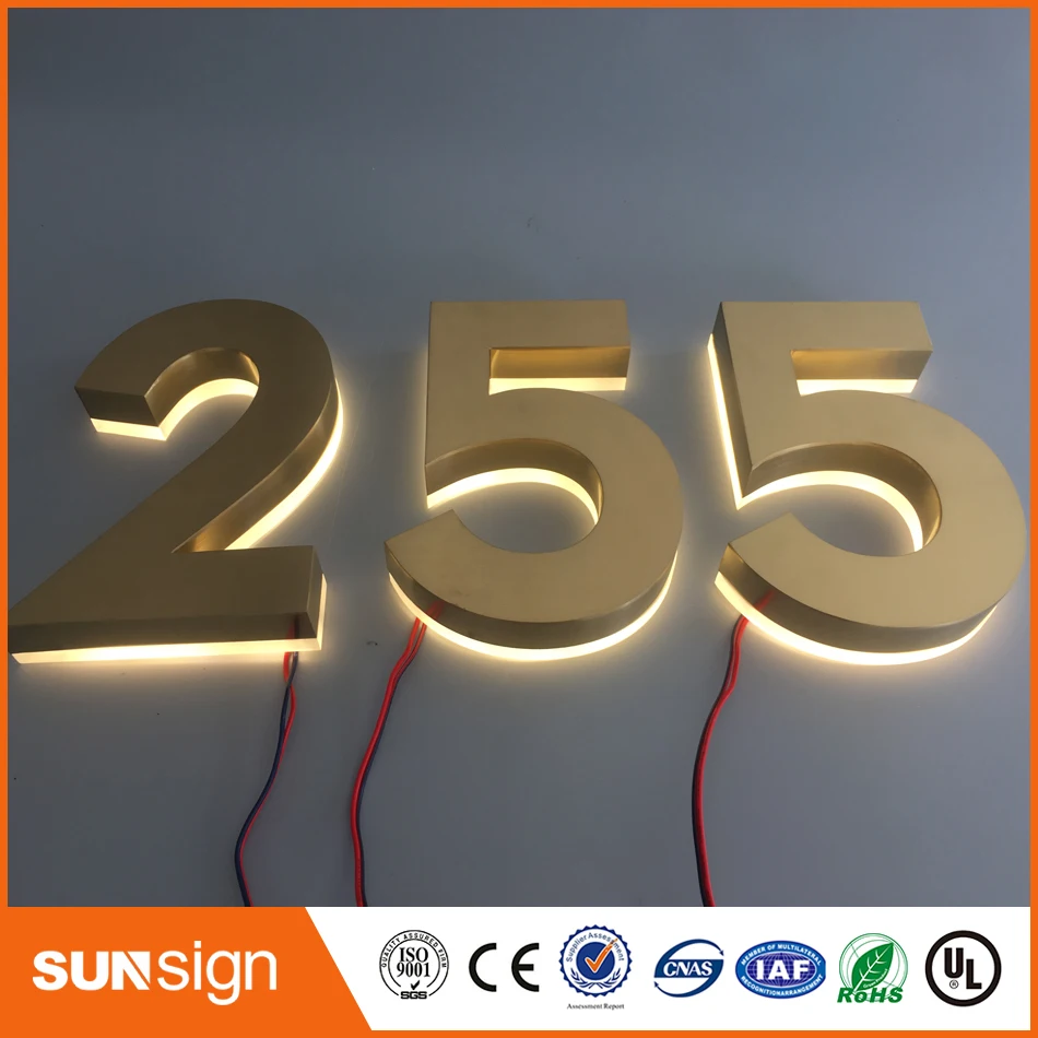 H 35cm Factory Outlet Outdoor backlit stainless steel LED 3D letter signage shopfront