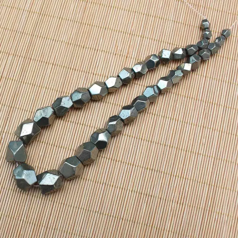 Natural Pyrite Freeform Faceted Gradua Beads 7-17mm 15inch,For DIY Jewelry Making !We provide mixed wholesale for all items!