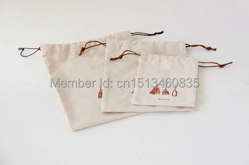 

100pcs/lot free shipping cotton jewelry pouch cotton gift pouch cotton drawstring pouch bag custom logo gift bag headset bag