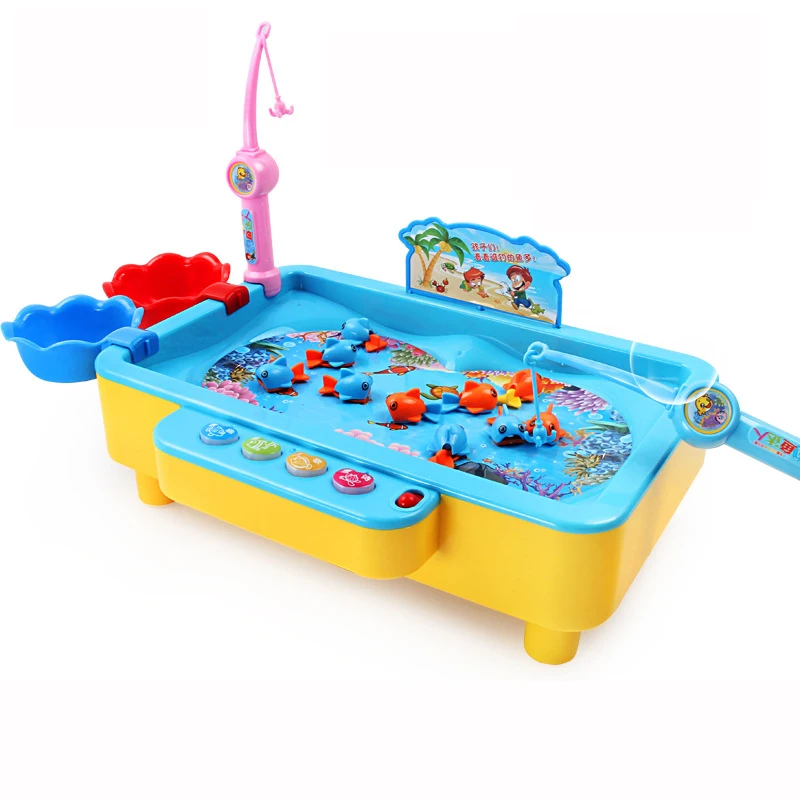 Novel Magnetic Electric Fishing Toy Fish Model Table Baby Water Bath Toy Classic Bathtub Tool Kids Birthday Gift