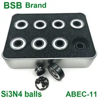 Rodamientos de Cerámica Negra Si3N4 BSB Swiss Bearing de 16 Piezas, Rodamientos de 6 Bolas para Patines, Patinetas, Longboards, Scooters y Patines de Ruedas 608z