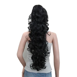 Clip de garra sintética para mujer, coleta de lujo para trenzado de 75cm y 30 pulgadas, postizos de fibra de alta temperatura, extensiones de cabello largo y rizado