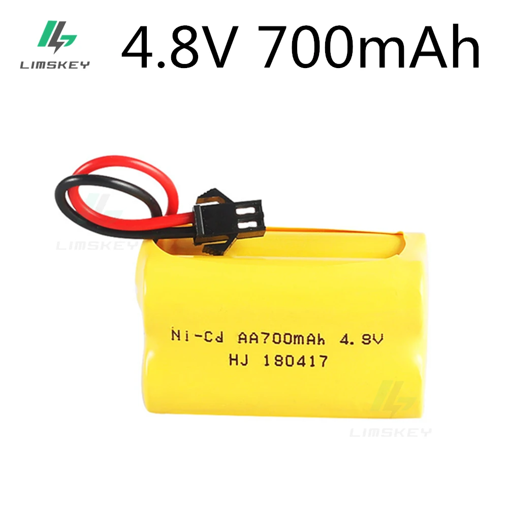 بطارية قابلة لإعادة الشحن Ni-Cd 4.8v ، 700mah ، 4.8v ، مع شاحن ، 4.8v nicd ni cd ، 4.8v ، 700mah ، لسيارة RC