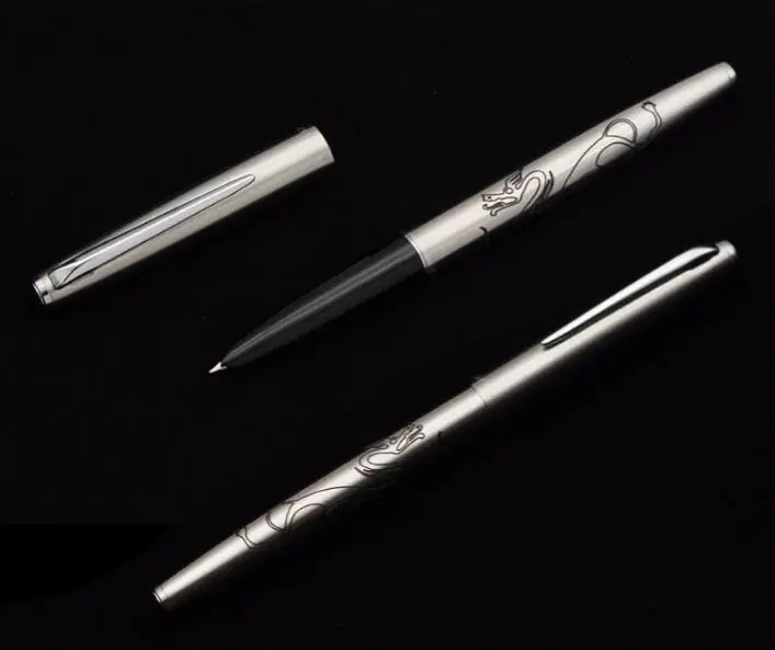 

Перьевая ручка Jinhao из чистого серебра 911 пробы, 0,38 мм, гладкое письмо дополнительный тонкий наконечник, подарок поршневой конвертор
