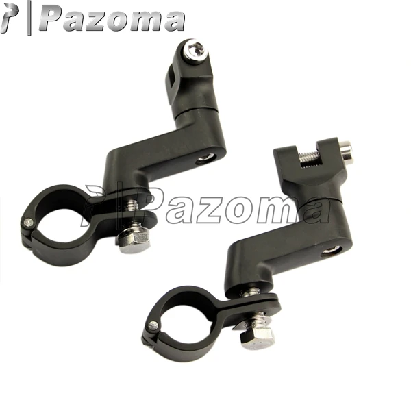 PAZOMA Black Motorcycle Replacement Longhorn Offset Highway Foot Peg Mounts with 1