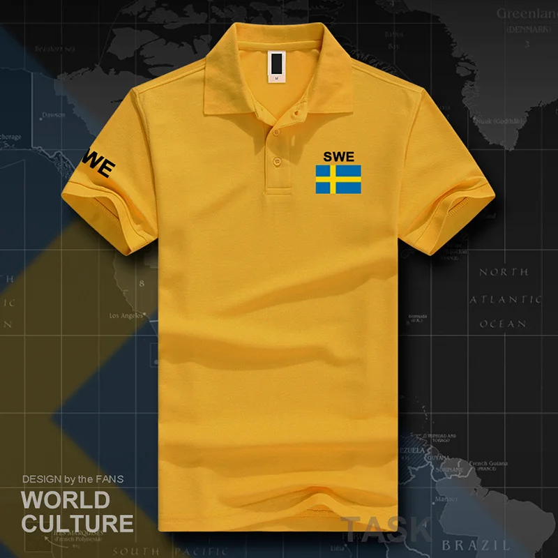 Sweden Sverige Swedish Swede polo shirts men short sleeve white brands printed for country 2017 cotton nation team flag new  SE