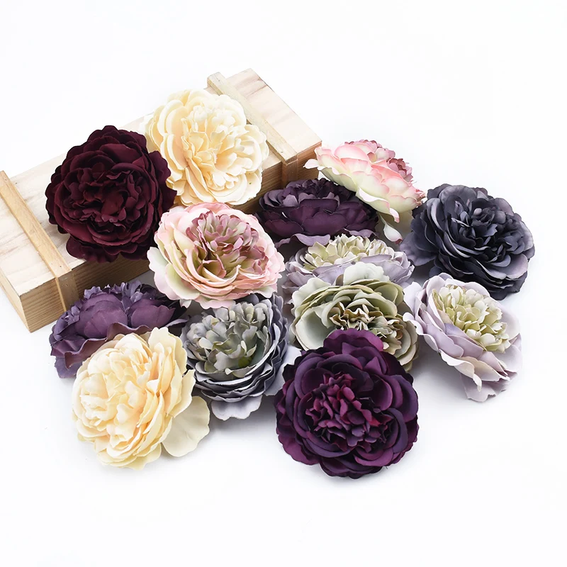 5PCS High Quality Retro Silk Peony Head Wall Wedding Bridal Accessories Clearance Gifts Party Home Decor Artificial Flower