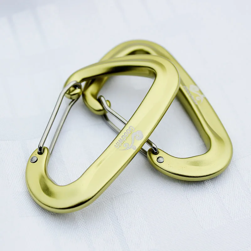 

2 PCS Hammock Straps Carabiner 7075 Aluminum Alloy Strong Ultralight Hammock Safety Buckle For Hanging Load 1200 KGS each