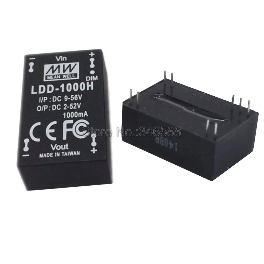 LDD-1000H DC9-56V Input DC2-52V 1000mA Output MEAN WELL Original DC-DC Constant Current Step-Down LED Driver