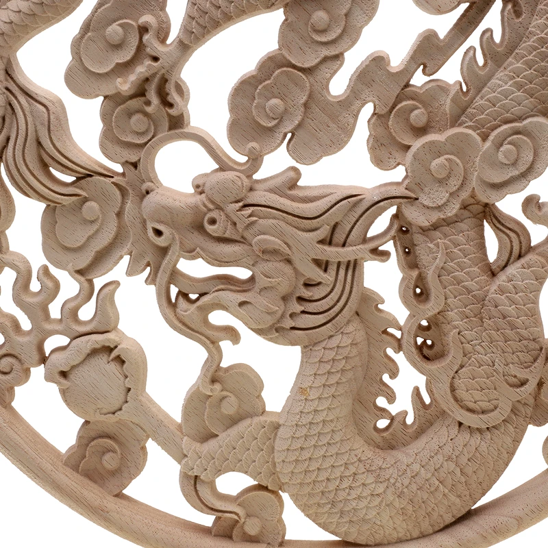 RUNBAZEF Carved Decal Woodcarving Corner Applique Furniture Door Wooden Cabinet Decoration  Decorative Wood Vintage Home Decor