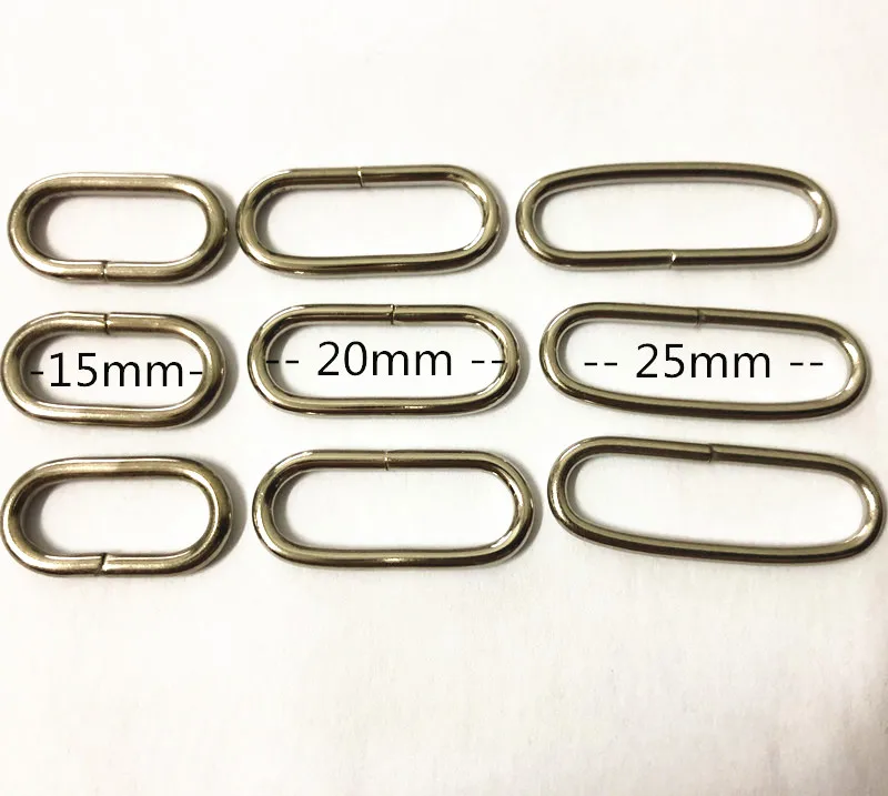 20 Pcs Oval Ring 15mm/20mm/25mm32mm/ 35mm/38mm/50mm 0.7''/0.8''/1''inch Non Welded D webbing Belt Bag Watch buckles